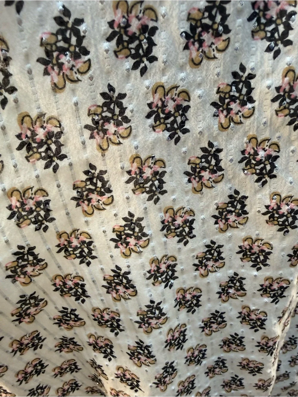 Talbots XL floral metallic-thread sleeveless blouse, Size XL - Picture 7 of 12